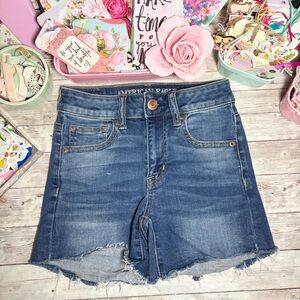 American Eagle Outfitters NE(X)T LEVEL STRETCH Rise Shortie Jean Shorts Size 00